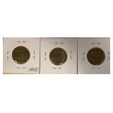 1945 P, D, & S Silver War Nickels