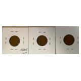 1925 P, D, & S Lincoln Wheat Pennies