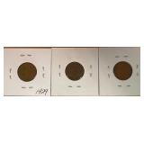 1929 P, D, & S Lincoln Wheat Pennies