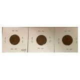 1919 P, D, & S Lincoln Wheat Pennies