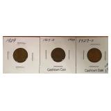 1929 P, D, & S Lincoln Wheat Pennies