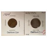 1924 P & S Lincoln Wheat Pennies