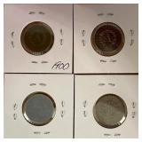 Four Different Liberty Head Nickels - 1900, 1901, 1903, & 1905