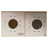 1924 P & S Lincoln Wheat Pennies