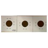 1930 P, D, & S Lincoln Wheat Pennies