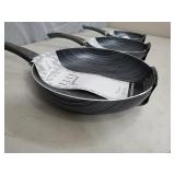 3 New Elle Gourmet Heavy Gauge Aluminum Fry Pans