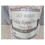 New Lazy Mondays Teddy Sherpa Throw