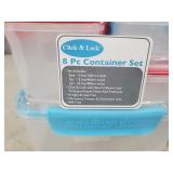 2 New Click and Lock 8 Piece Container Sets