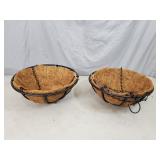 2 New Metal Hanging Basket Planters