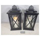 Pair of Luminara Flameless Candles with Lanterns