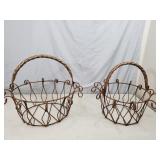 Set of 2 New Recycled Metal Baskets