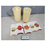 2 Scented Luminara Candles with Remote and Scent Pods