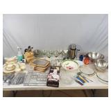 Large Lot of Kitchen Items, China, Silverware, Etc