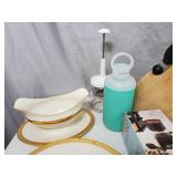 Large Lot of Kitchen Items, China, Silverware, Etc