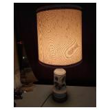 MCM Sailboat Sculpture, ceramic cow figurine, relish tray, and lamp