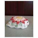 Fitz and Floyd Essentials- Oval Bunny Trinket Box with Lid
