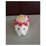 Fitz and Floyd Essentials- Oval Bunny Trinket Box with Lid