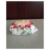 Fitz and Floyd Essentials- Oval Bunny Trinket Box with Lid