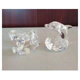 Princess House Crystal Treasures- Crystal Rocking Horse and Dolphin