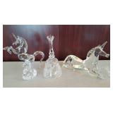 Four Crystal Unicorn Décor Items