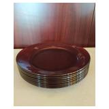 Burgundy Glass and Plate Set