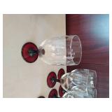 Burgundy Glass and Plate Set