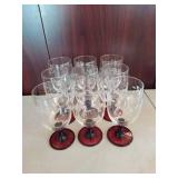 Burgundy Glass and Plate Set