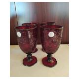 Princess House Fantasia- Sixteen Red Crystal Glasses