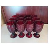 Princess House Fantasia- Sixteen Red Crystal Glasses