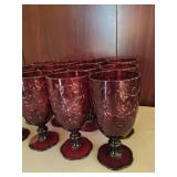 Princess House Fantasia- Sixteen Red Crystal Glasses