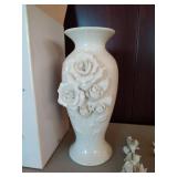 Princess House- Porcelain Vase and Two Floral Bouquets
