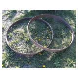 Pair of Antique Steel Bands for Wood Wagon Wheels