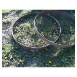 Pair of Antique Steel Bands for Wood Wagon Wheels