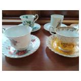 Collection Of Nine Different Teacups With Saucers