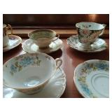 Collection Of Nine Different Teacups With Saucers