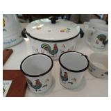Collection Of Swedish Floral Enamelware And Ceramic Kitchenware