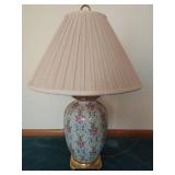 Floral And Brass Like Lamp