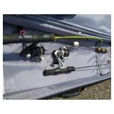 Large Collection of Fishing Poles and Reels