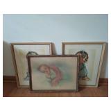 Three Framed Child Prints