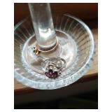 Two Rings with Crystal Ring Holder