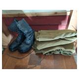 Military Style Boots & Blanket