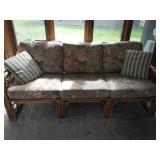 Rattan Floral Sofa