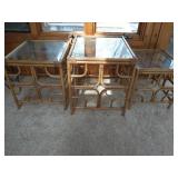 Three Rattan End Tables