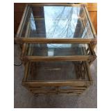 Three Rattan End Tables