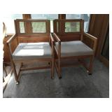 Two Vintage Wicker Back Chairs
