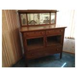 Antique Buffet With Mirror