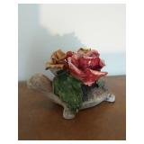 Vintage Capodimonte Floral Porcelain Turtle