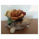 Vintage Capodimonte Floral Porcelain Turtle