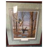Framed David A. Maass Misty Morning Revisited Wood Ducks 243/1200