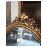 Framed Floral Artwork And Oval Mirror